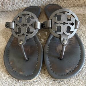 Tory Burch RARE Charcoal Gray Miller Sandals